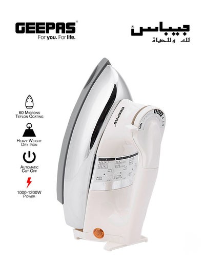 Buy Heavy Weight Automatic Dry Iron With Teflon Plated Sole Plate 1200 W GDI7752 White/Silver/Grey in Saudi Arabia