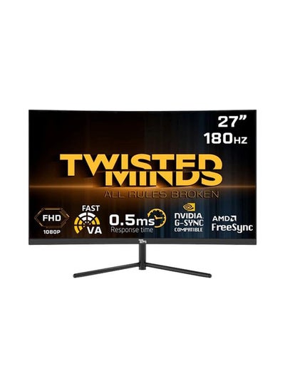 Buy 27-Inch Curved Gaming Monitor, FHD 1920 x 1080, 0.5ms MPRT, 180Hz Refresh Rate, Fast VA, Free Sync & GSync Supported, Experience Smooth, Blur-Free Gaming, With Multiple I/O & HDMI 2.0 Black in UAE