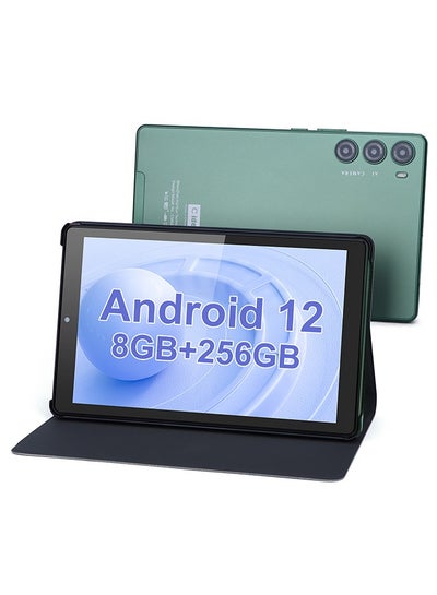 Buy 9 Inches Android 12 Tablets WiFi  256Gb Rom, 1280 * 800 IPS Touch Screen, 8000mAh Battery Working Gaming Green in UAE