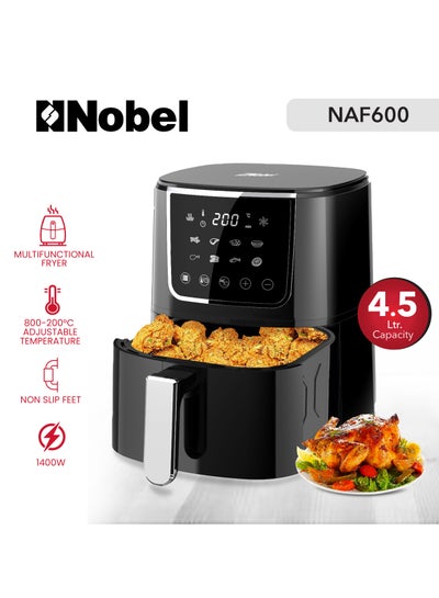 اشتري Multifunctional Air fryer With 8 Preset Programs, Overheat Prevention, Digital Touch With High Speed Air Circulation Technology Frying And Non- Stick 4.5 L 1400 W NAF600 Black في الامارات