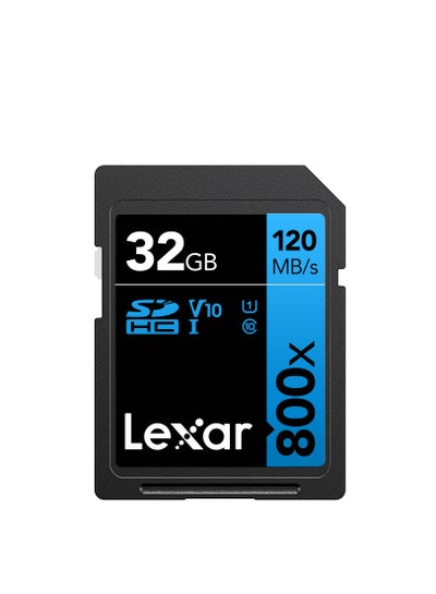 Buy Lexar 32GB High-Performance 800x UHS-I SDHC Memory Card (BLUE Series) 32 GB in Egypt