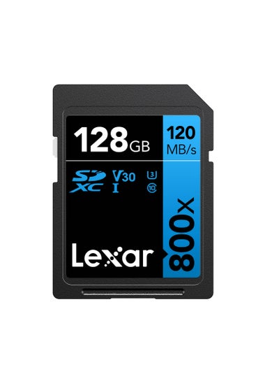 Buy Lexar 128GB High-Performance 800x UHS-I SDHC Memory Card (BLUE Series) 128 GB in Egypt