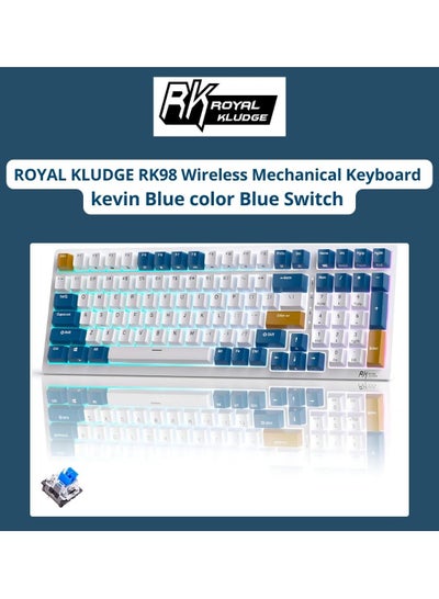 Buy RK ROYAL KLUDGE RK98 Wireless Mechanical Keyboard Triple Mode 2.4G/BT5.1/USB-C 100 Keys Hot Swappable Blue Switches with Number Pad RGB Backlit 3750mAh Battery NKRO Gaming Keyboard Ergonomic Design in UAE