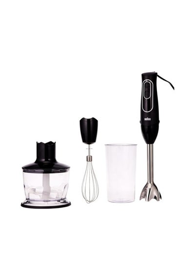 اشتري Braun Hand Blender Multiquick 5-600W With 600ml BPA-Free Beaker, 500ml Chopper, Whisk, Dual Speed, SplashControl & Powerbell Technology Mq 535 Sauce Black 600 W MQ535 Black في الامارات