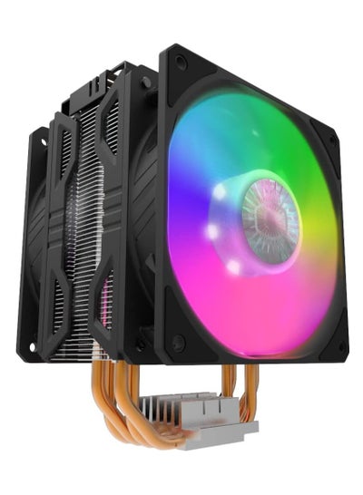 Buy Hyper 212 LED Turbo RGB ( 1 FAN ) CPU Air Cooler - Jet Black Aluminium Finish, 4 Continuous Direct Contact Heat Pipes with Fins, Dual Sickle Flow 120 RGB Fans, RGB LED Controller in Egypt