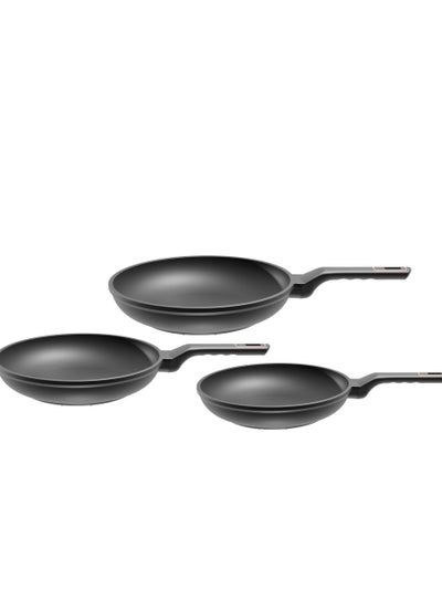 اشتري Pyrex - Set of 3 pans ( 20 + 24 + 28 ) - Quanta Granite – Black Black 20,24,28cm في مصر