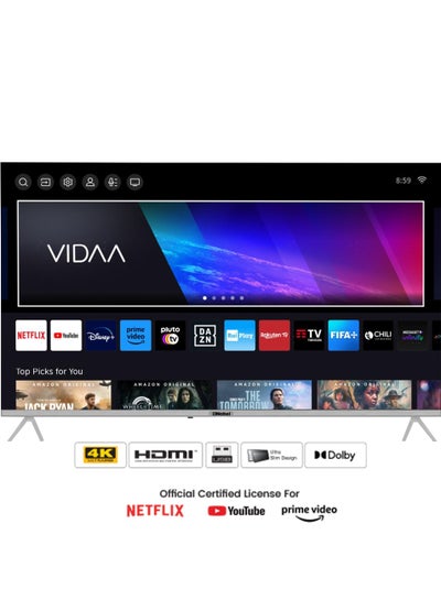 Buy 65 Inch Diamond UHD VIDAA 4K Smart TV With VIDAA Voice Dolby Vision Bluetooth And WiFi - 2024 Model UHD65VID Silver in UAE
