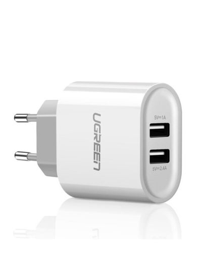 Buy UGREEN 20384 3.4A Dual USB Multiple Protection Charger White in Egypt
