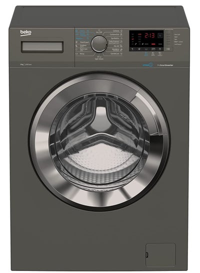 اشتري Front Loading Washing Machine Steam 1200 RPM - Digital Screen - Large Chrome Door - 9 kg WTX 91232 XMCI2 Grey في مصر