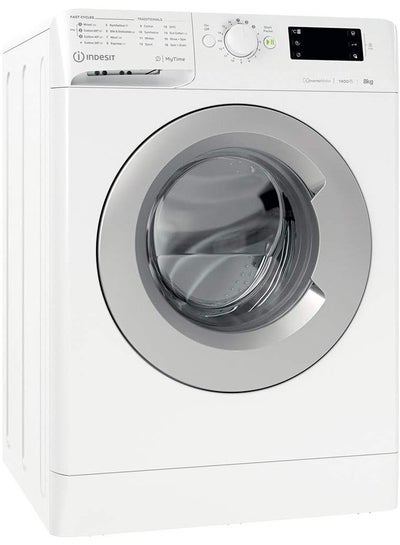 اشتري Mytime 8Kg Front Load Washing Machine 1400 RPM, Inverter Motor, 16 Washing Programs, Big Digit Display, Child Lock, Made in Poland- MTWE-81483WSGCC White في الامارات