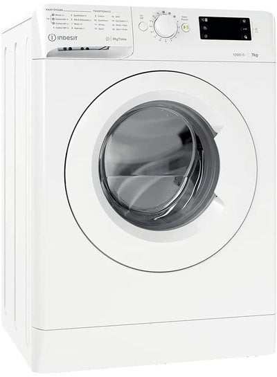 اشتري Indesit Mytime 7Kg Front Load Washing Machine 1200 RPM, 16 Washing Programs, Big Digit Display, Child Lock, Made in Poland MTWE-71252WGCC Silver في الامارات