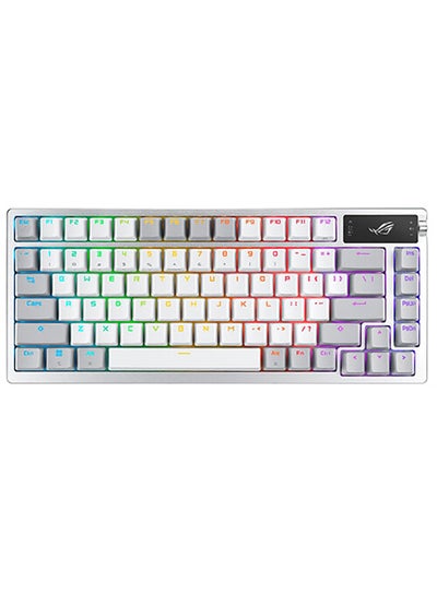 Buy Rog Azoth 75% Wireless DIY Custom Gaming Keyboard, OLED Display, NX Snow Switches, RGB-Black Eng,AR, White in UAE