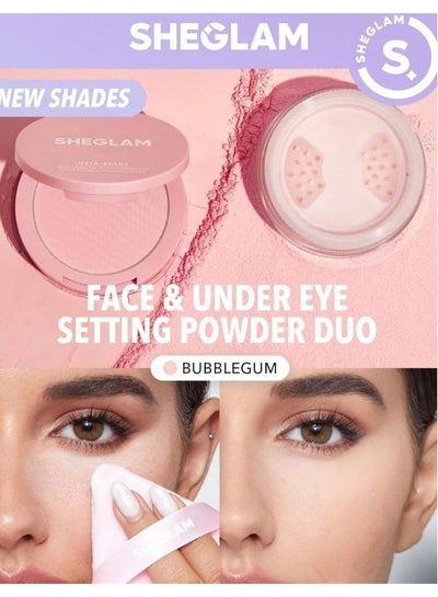 Buy Insta-Ready Face And Under Eye Setting Powder Duo Bubblegum in UAE