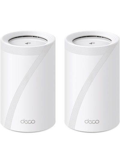 Buy Deco BE65(2-pack)--TP-LINK Deco Whole Home Mesh Wi-Fi 7 System, Dual Band, Wi-Fi 7, Speed Up to 9.3 Gbps, Coverage Up to 600 m2, Up to 150 Users, 2 Pack White in Saudi Arabia