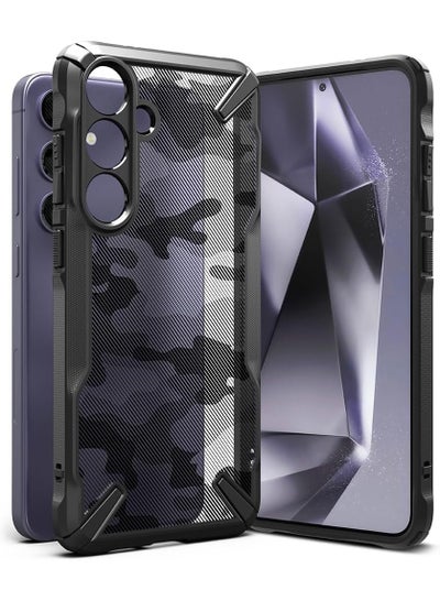 اشتري Fusion-X Case Compatible With Samsung Galaxy S24 Plus 5G Case (2024), Clear Hard Back With Shockproof Protective Bumper Phone Cover for S24 Plus Camo Black في الامارات