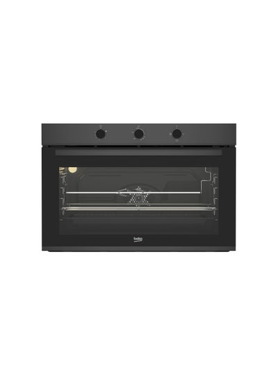Buy Built-in Gas Oven With Gas Grill - 90 Cm - 2 Fans - Dark Inox BBWHT12104DS Black in Egypt