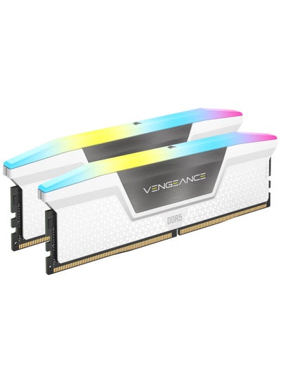 اشتري VENGEANCE RGB DDR5 RAM 32GB (2x16GB) 6000MHz CL36 Intel XMP ICUE Compatible Computer Memory (CMH32GX5M2E6000C36W) 32GBmm في السعودية