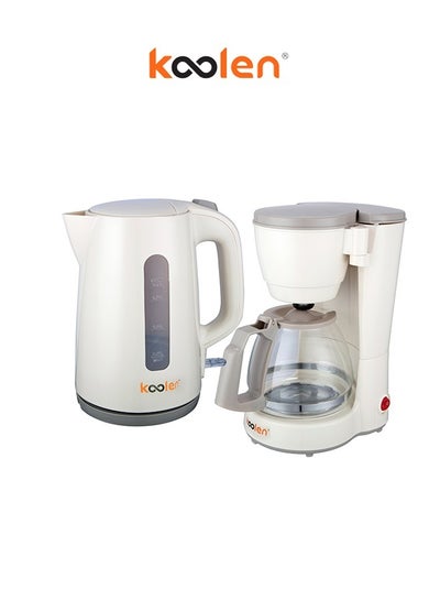 Buy 2 In 1 Breakfast Set - 1.7 Liter Water Boiler, 2200 Watts With 6 Cup Coffee Maker , 600 Watts 2.45 L 2800 W 800107004 Cream in Saudi Arabia