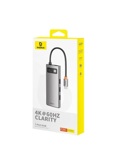 Buy Baseus Metal Gleam Series 7-Port  HUB Space Grey （Type-C to HDMI4K@60Hz*1+USB3.0*3+PD*1+SD/TF*1) Grey in Egypt