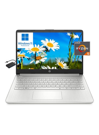 Buy Laptop With 14-Inch Display, AMD Ryzen 5 5500U Processor/16GB RAM/512GB PCIe SSD/AMD Radeon R5 Graphics/Windows 11 Pro With Hub English Natural Silver in UAE