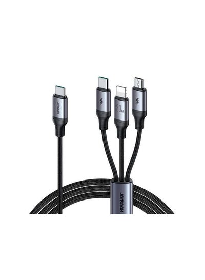 اشتري JOYROOM SA21-1T3 Speedy Series 30W 3-in-1 Fast Charging Cable 1.2M ( Type-C To L+C+ M ) Black في مصر