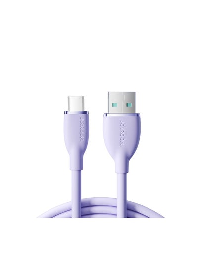 اشتري JOYROOM SA29-AC3 Colorful Series 3A Liquid Silicone Fast Charging Data Cable (USB-A To Type-C ) 1.2M -Purple Purple في مصر
