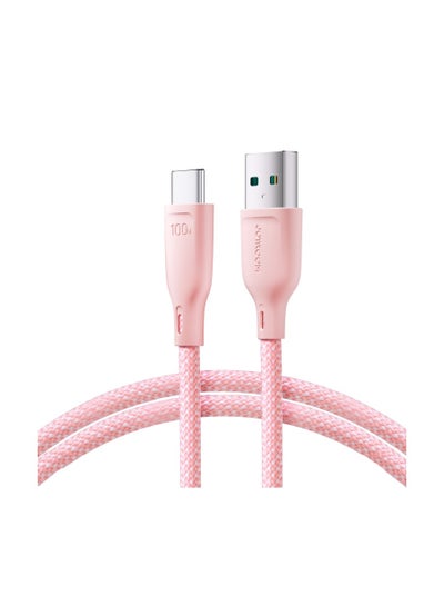 اشتري JOYROOM SA34-AC6 Multi-color Series 100W Fast Charging Data Cable (USB-A To Type-C ) 1M Pink في مصر