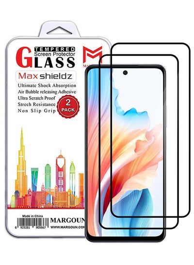 اشتري 2 Pack For Oppo A2 Screen Protector 9H Hardness Scratch Resistance Screen Protector Touch Sensitive Case Friendly Tempered Glass Film Clear في الامارات