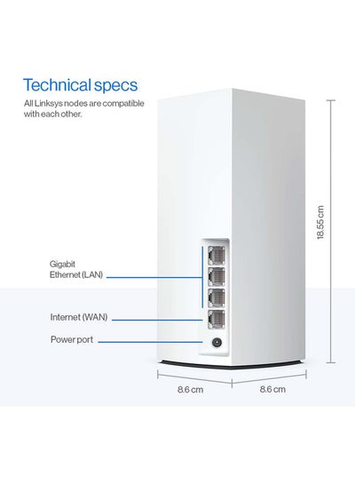 اشتري XT8 WIFI AX6600 Tri Band Mesh WIFI 6 SYSTEM, Whole House Coverage Up to 5500 SQ FT and 6+ Bedrooms, Pack of 2 White, ZenWiFi XT8 2 pack WHITE, ZenWiFi-AX-XT8 / ASUS ZenWiFi AX (XT8), 2 PACK WHITE White في الامارات