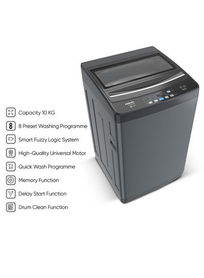 اشتري 10 Kg Fully Automatic Top Loading Washing Machine With Pump Models, Auto Imbalance Control, Silent Operation, Quick Wash, Stainless Steel Drum, Power Off Memory, Child Lock 10 kg 36.31 kW NWM1000TQB Dark Grey في الامارات