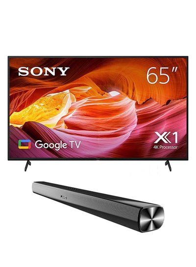 Buy 65 Inch HDR Google TV In 4K With A Billion Colors With JVC Soundbar KD-65X75AK  +TH-N322B Black in UAE