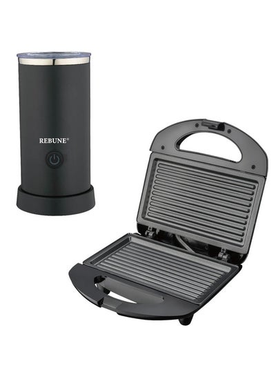 Buy Morning Breakfast Package With Sandwich Heater And Milk Frother 1400 W RE-5-072+RE-6-033 Black in Saudi Arabia