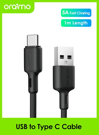 اشتري FastLine 3 Mobile Phone USB Cables ,5V 5A Cable Super Fast Charging USB to Type-C Cable, 1M Cable Black Black في السعودية