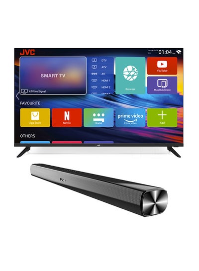 Buy 43' Inch 4K UHD Edgeless Smart TV with dolby audio LT-43N7115 Black With JVC SoundBar LT-43N7115 + TH-N322B Black in UAE