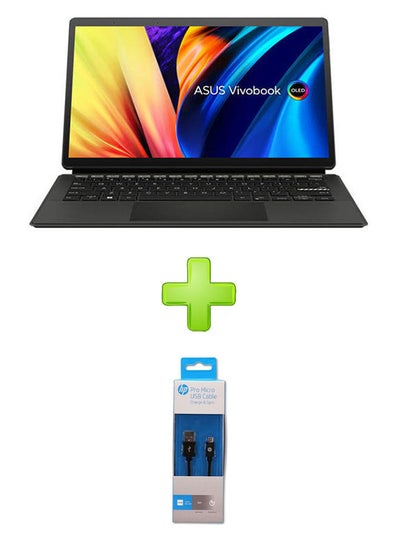 Buy Vivobook 13 Laptop With 13.3 Inch Fhd Intel Pentium N6000 Processor 8Gb Ram 256Gb Ssd Intel Uhd Graphics With Hp Pro Micro Usb Cable Black English/Arabic Black in Egypt