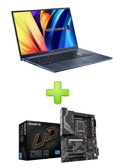 اشتري Vivobook(X1503Za-Oled005W) Laptop With 15.6 Inch FHD Core I5 12500H 8Gb RAM- 512 SSD-Intel Iris  With Gigabyte Z790 Ud (Rev. 1.0) Ddr5 Black Motherboard English/Arabic Quiet Blue في مصر