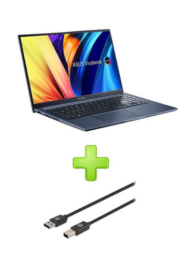 اشتري Vivobook(X1503Za-Oled005W) Laptop With 15.6 Inch Fhd Core I5 12500H 8Gb Ram- 512 Ssd-Intel Iris  With Hp Usb-A To Usb-B V2.0 Cable Black English/Arabic Quiet Blue في مصر
