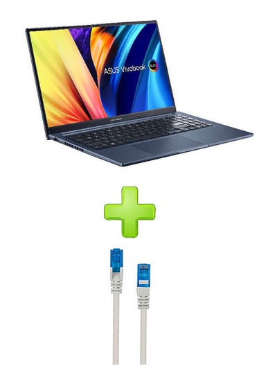 Buy Vivobook(X1503Za-Oled005W) Laptop With 15.6 Inch FHD Core I5 12500H 8Gb RAM- 512 SSD-Intel Iris  With Hp Cat6 Network Cable 3 Mtrs English/Arabic Grey – Blue in Egypt