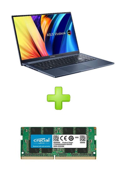 اشتري Vivobook(X1503Za-Oled005W) Laptop With 15.6 Inch Fhd Core I5 12500H 8Gb Ram- 512 Ssd-Intel Iris  With Crucial Ddr4-3200 Udimm Ram Multicolour English/Arabic Quiet Blue في مصر