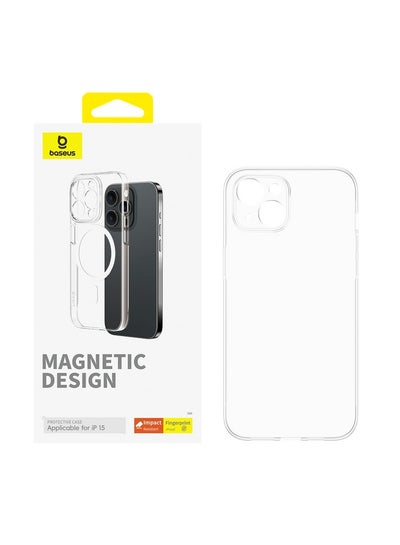 اشتري OS-Baseus Lucent Series Magnetic Phone Case for iP 15 Pro Max, Clear في مصر