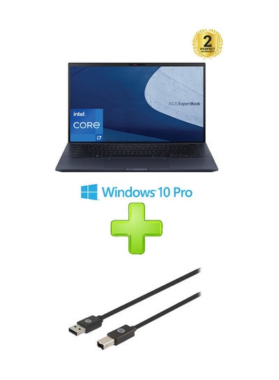 Buy B9400Cea-Kc007R Laptop With 14 Inch Core I7 1165G7 16G Ram 1Tb Ssd Intel Iris X 14 Fhd Win 10 Pro With Hp Usb-A To Usb-B V2.0 Cable English/Arabic Star Black in Egypt