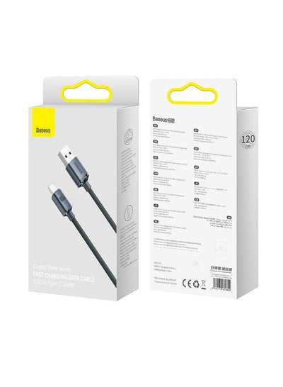 Buy Baseus Crystal Shine Series Fast Charging Data Cable USB to Type-C 100W 1.2m Black in Egypt