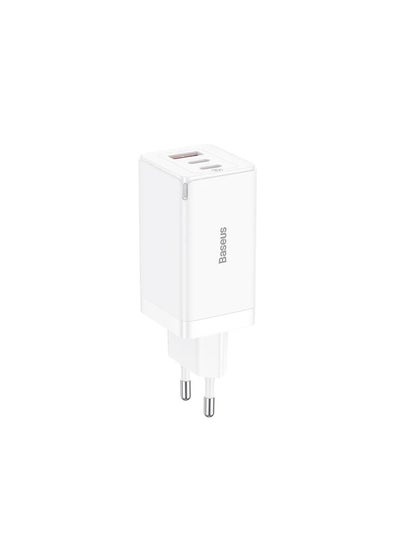 Buy Baseus GaN5 Pro Fast Charger 2C+U 65W EU  (Include：Baseus Xiaobai series fast charging Cable Type-C  to Type-C 100W(20V/5A) 1m ） White in Egypt