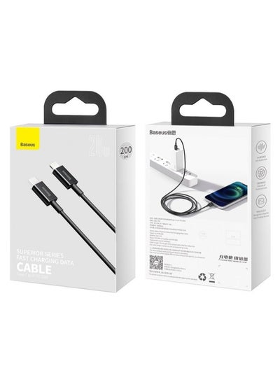 Buy Baseus Superior Series Fast Charging Data Cable Type-C to iP PD 20W 2m Black in Egypt