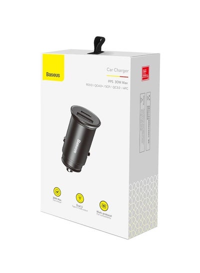 Buy Baseus  Circular metal A+C 30W PPS Car Charger Black in Egypt