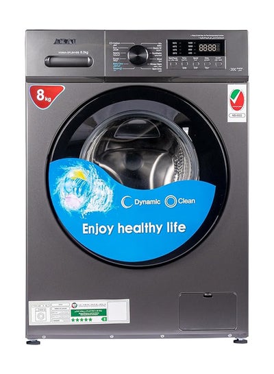 Buy Inverter Technology Front Loader Washing Machine Huge Drum Variable 1400 Spin Speed RPM Digital Display Quick Wash Steam 8 kg 1750 W WMMA-SFL84VBS Titanium in UAE