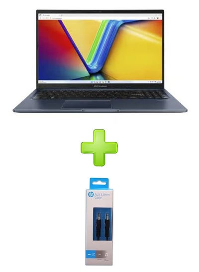 اشتري Vivobook 15 X1504Va-Nj005W Laptop With 15.6 Inch Fhd Intel Core I5-1335U, 512Gb Ssd, 8Gb Ram, Intel Uhd Graphics With Hp Aux 3.5Mm Cable Black English/Arabic Blue في مصر