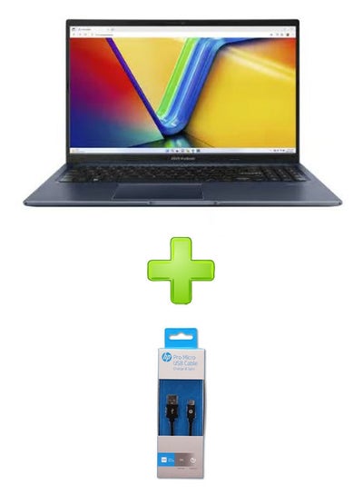 اشتري Vivobook 15 X1504Va-Nj005W Laptop With 15.6 Inch Fhd Intel Core I5-1335U, 512Gb Ssd, 8Gb Ram, Intel Uhd Graphics With Hp Pro Micro Usb Cable Black English/Arabic Blue في مصر