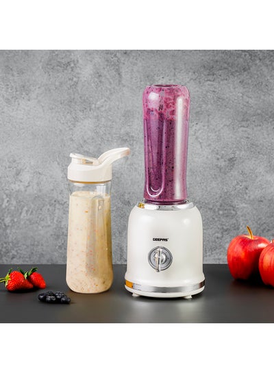 Buy Personal Blender With 2 Speed & Pulse Mode , 6 Pcs Stainless Steel Blades, 2 Pcs BPA Free Tritan Bottles, AC Motor, PP Housing, Non Slipping Foot 0.6 L 300 W GSB44113 White, Grey in UAE