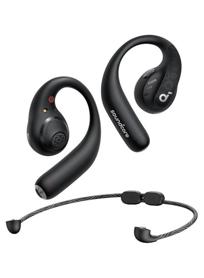 اشتري AeroFit Pro Open-Ear Headphones, Ultra Comfort, Secure Fit, Ergonomic Design, Rich Sound with LDAC, Bluetooth 5.3, IPX5 Water-Resistant, 46H Playtime Black في مصر